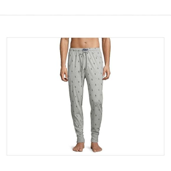 Polo Ralph Lauren mens Sz S pony player gray blue jogger lounge pants - Picture 1 of 8
